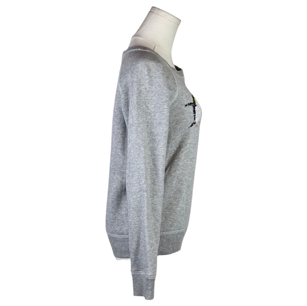 American Eagle Sequin Penguin Grey Sweatshirt XS Cute Cozy Winter Pullover - Picture 5 of 9